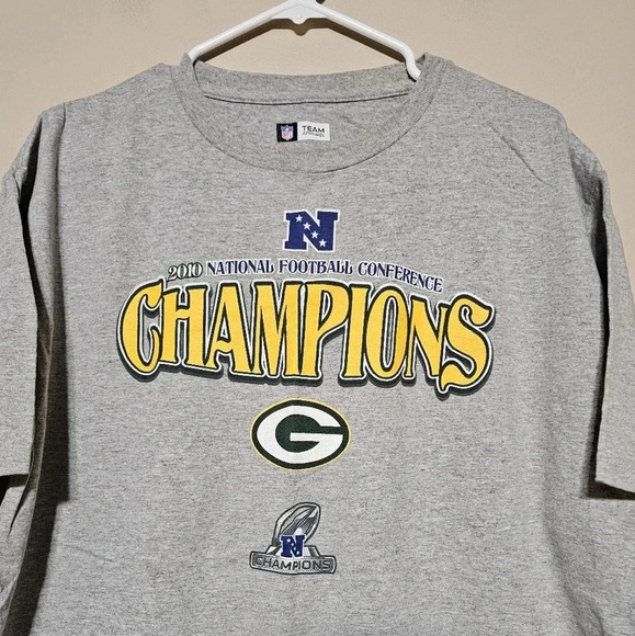 Green Bay Packers 2010 NFC Conference Champions T-Shirt Men's Large NFL Apparel - Picture 2 of 5
